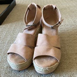 Beige Platform Wedges